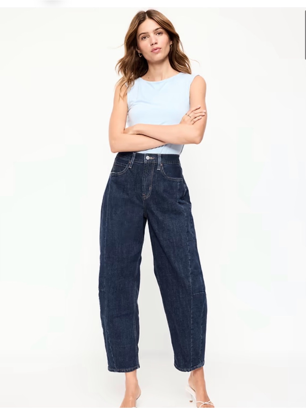 Old Navy High-Waisted High Rise Baggy Barrel Ankle Jeans size 18 utility